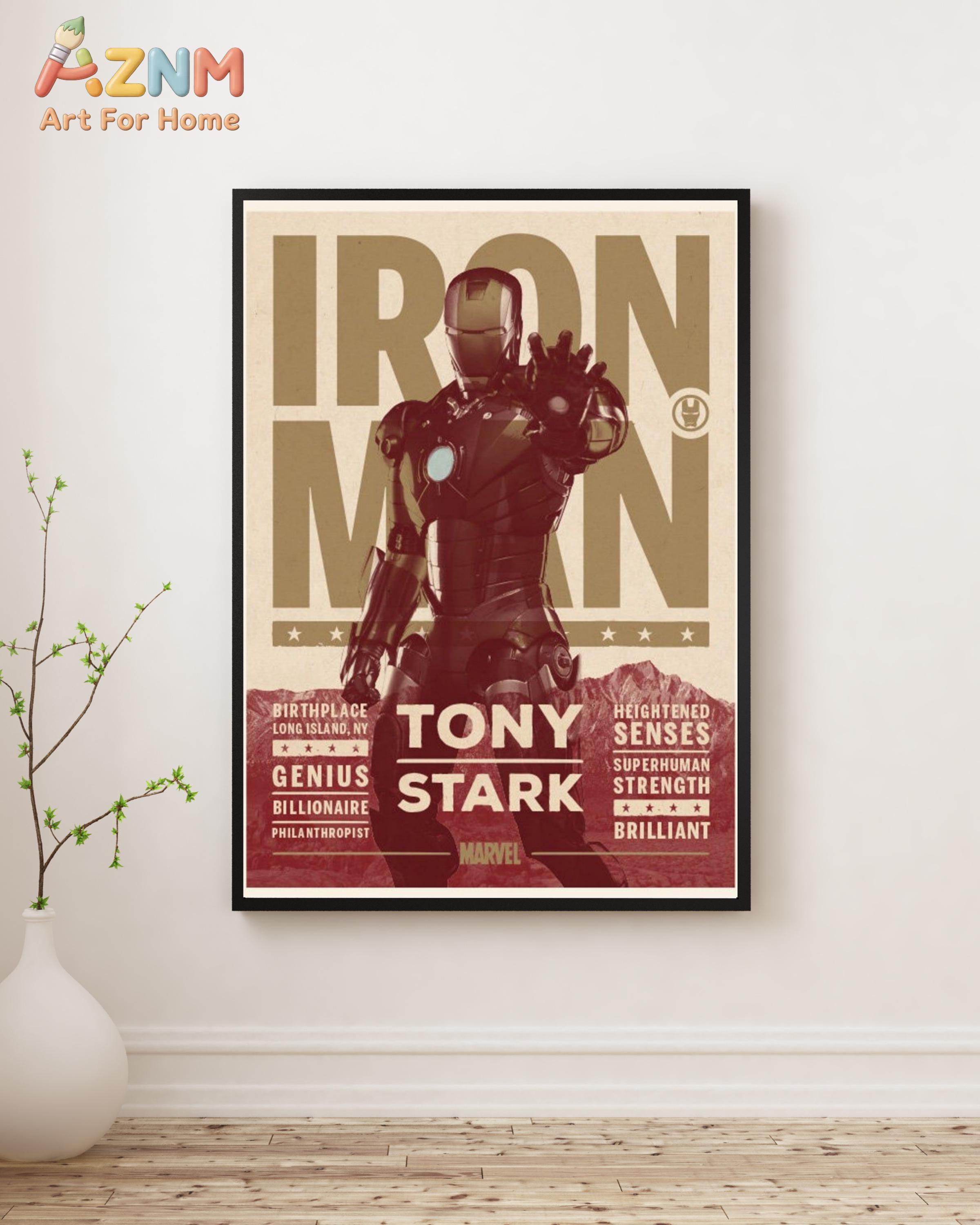 Vintage Fashion Wall Art - アイアンマン ヴィンテージポスター _ トニー・スターク スーパーヒーロー ウォールアート