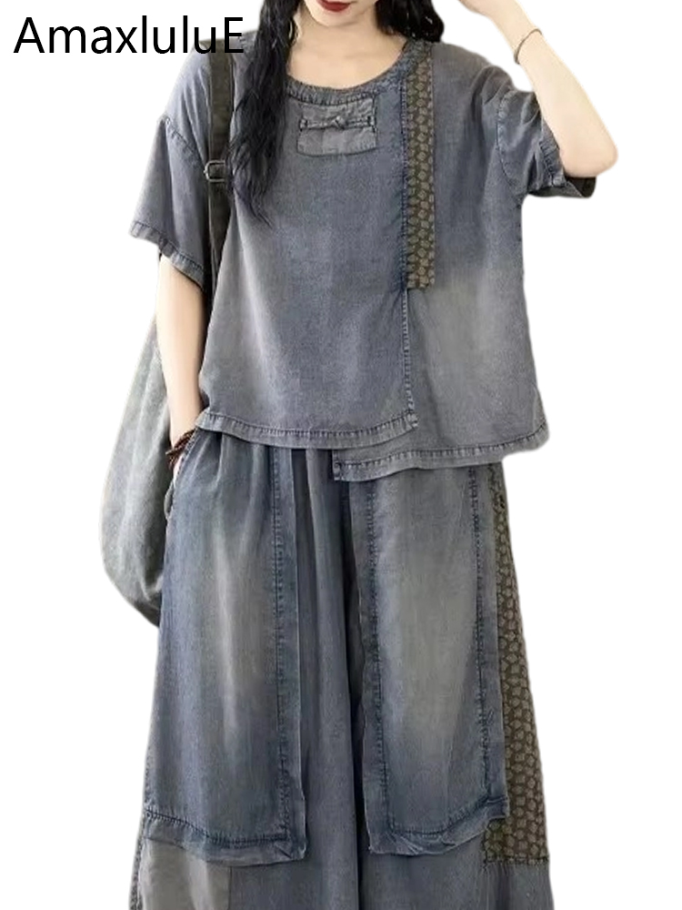 Vintage Fashion In Chinese - Amax luluE 2024 中国のファッションクラシック 2 枚セット女性の夏のカジュアルスーツ