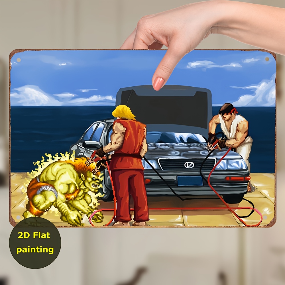 Vintage Fashion Wall Art - ヴィンテージ鉄製サインポスター 春の装飾「アーケードゲーム、クラシックゲーム」アートウォール鉄製絵画装飾サイン カードルームに最適