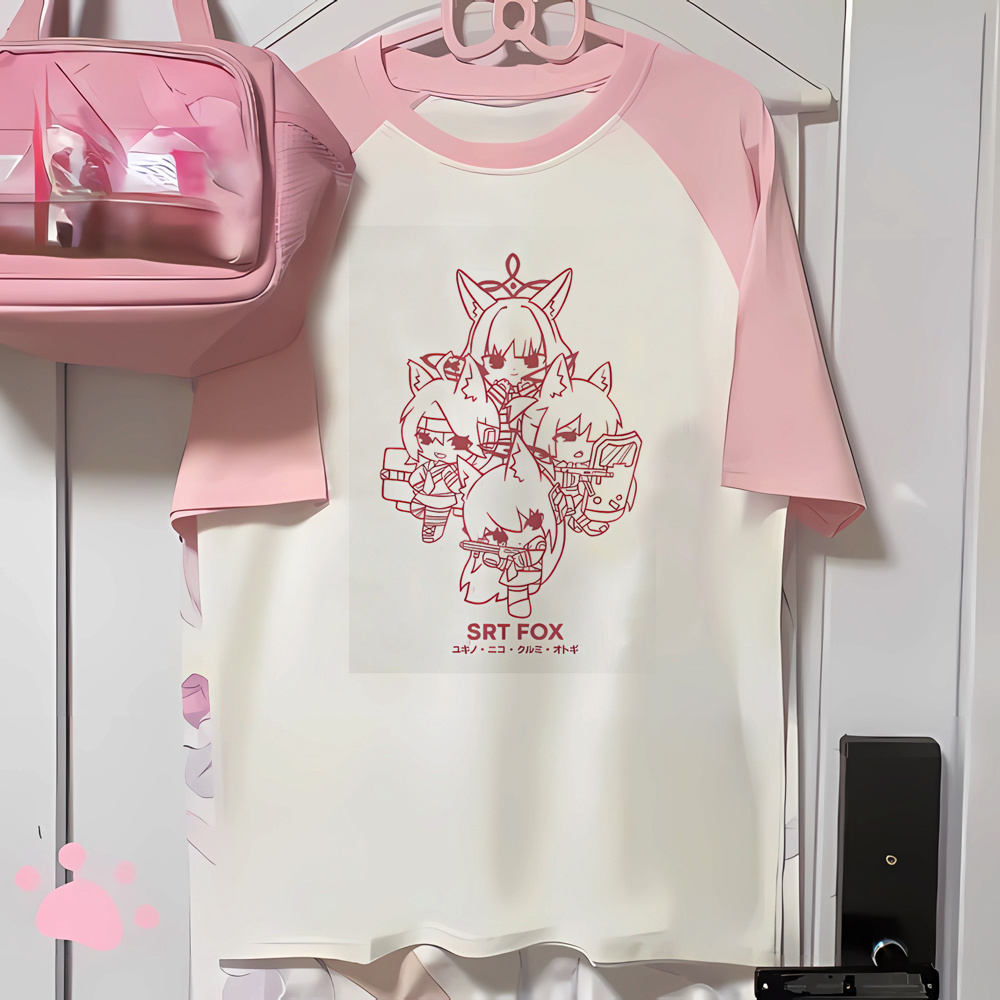 Vintage Fashion Archive - ブルーアーカイブトップTシャツガールヴィンテージキュートコア80年代韓国ファッショングラフィックTシャツミームキュートサイケデリックグラフィック