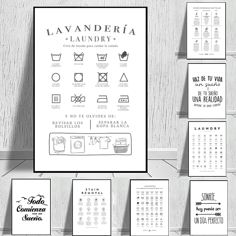 Vintage Fashion Illustrations - 家の装飾のためのスペイン語の掛け布団,ランドリーの壁の画像