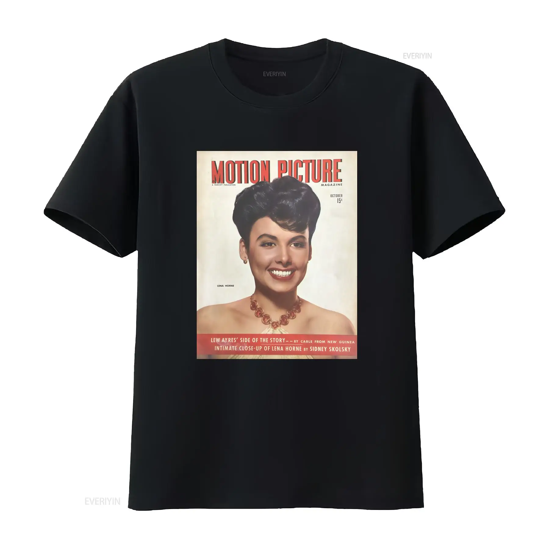 Vintage Fashion Magazine Covers - ヴィンテージレトロレナホーン映画雑誌カバープリントカジュアルTシャツヴィンテージウォッシュドファッションストリートウェア通気性