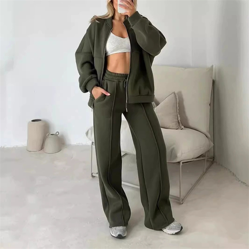 2025 スウェット上下セット レディース カジュアル スポ - Wide Leg Trouser 70S のレビューと価格