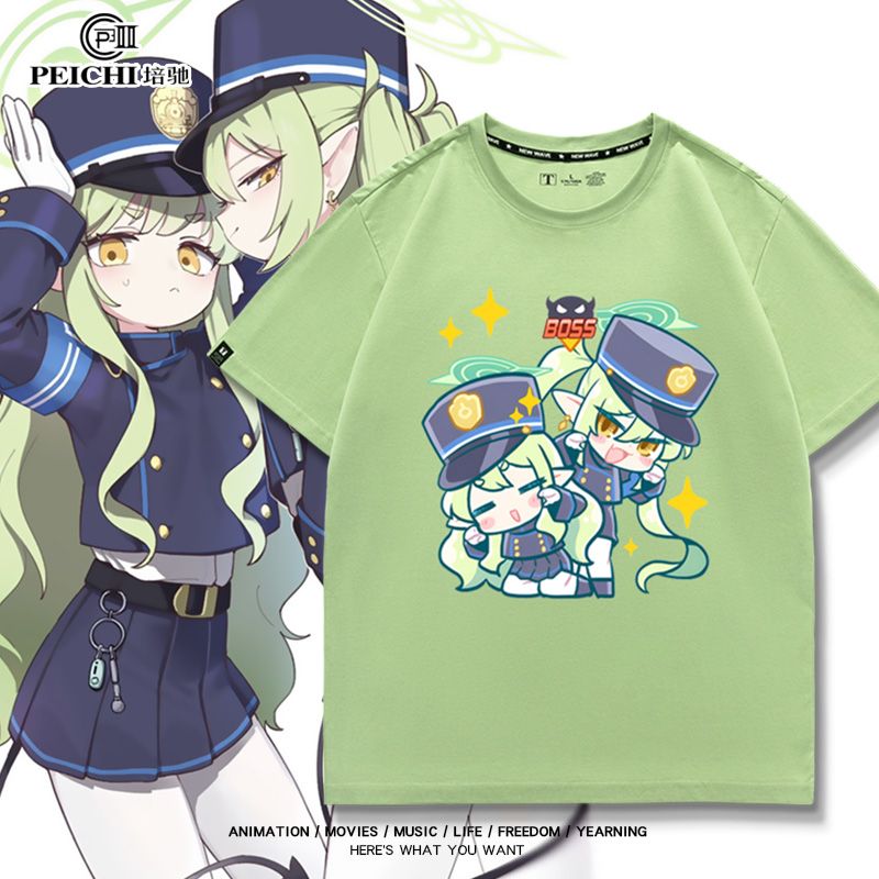 アニメブルーアーカイブ立花ひかるコスプレプリント半袖 Tシャ - Vintage Fashion Archive のレビューと価格