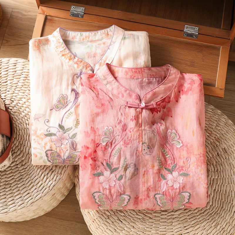 中国風の女性のブラウス刺繍ヴィンテージシャツファッションルー - Vintage Fashion In Chinese のレビューと価格