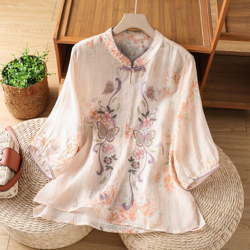 中国風の女性のブラウス刺繍ヴィンテージシャツファッションルー - Vintage Fashion In Chinese のレビューと価格