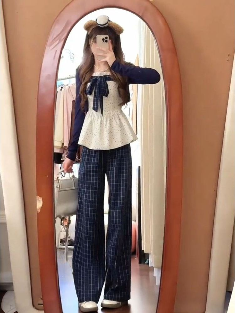 韓国ファッション Y2k クロップトップス カーディガンセッ - Vintage Fashion Subculture のレビューと価格