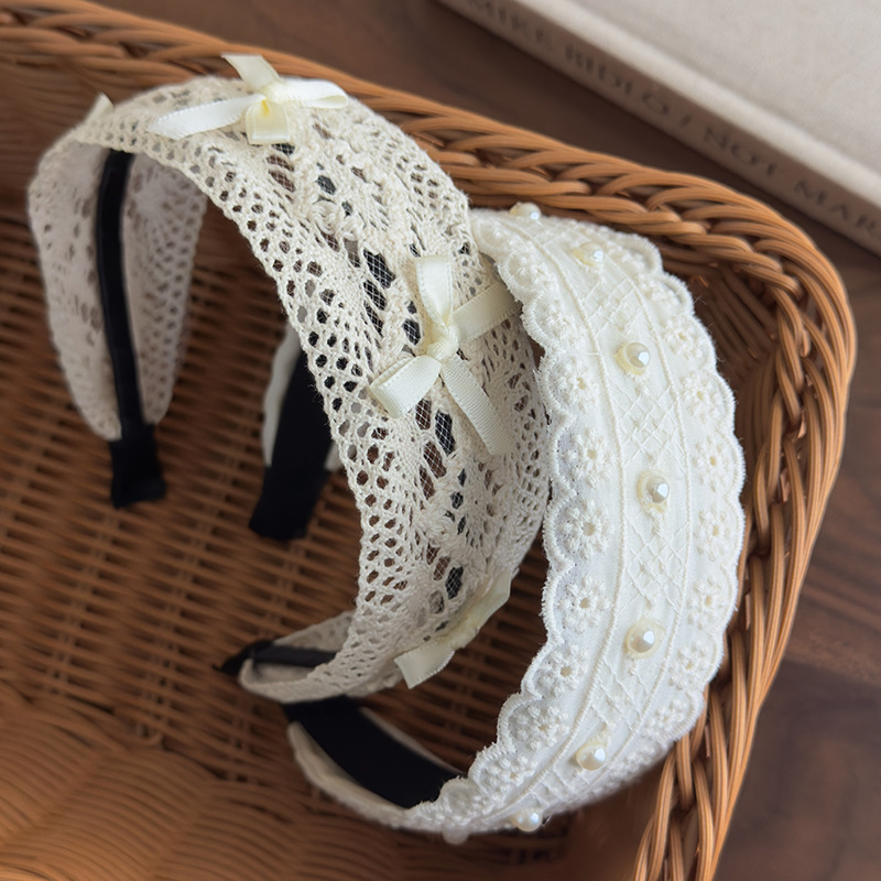 ボヘミアンスタイルヘッドバンド レディース 中空レースパール - Vintage Fashion Boutique のレビューと価格
