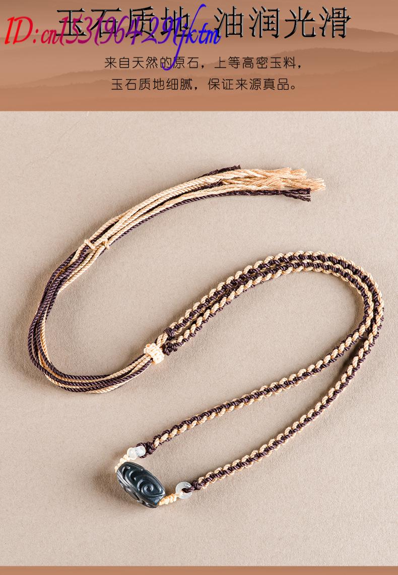 和天翡翠彫刻ビーズペンダントネックレスヴィンテージファッショ - Vintage Fashion Jewelry のレビューと価格