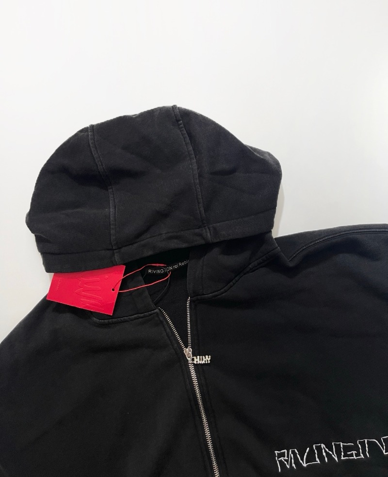 RRR-123 刺繍ロゴ ダブルジップアップ パーカー ハイ - Vintage Urban Fashion のレビューと価格