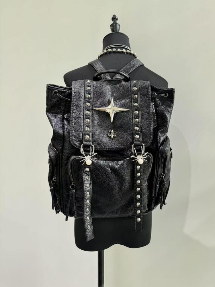 ゴシックパンク Pu レザーショルダーバッグリベット Y2K - Vintage Fashion Boutique のレビューと価格