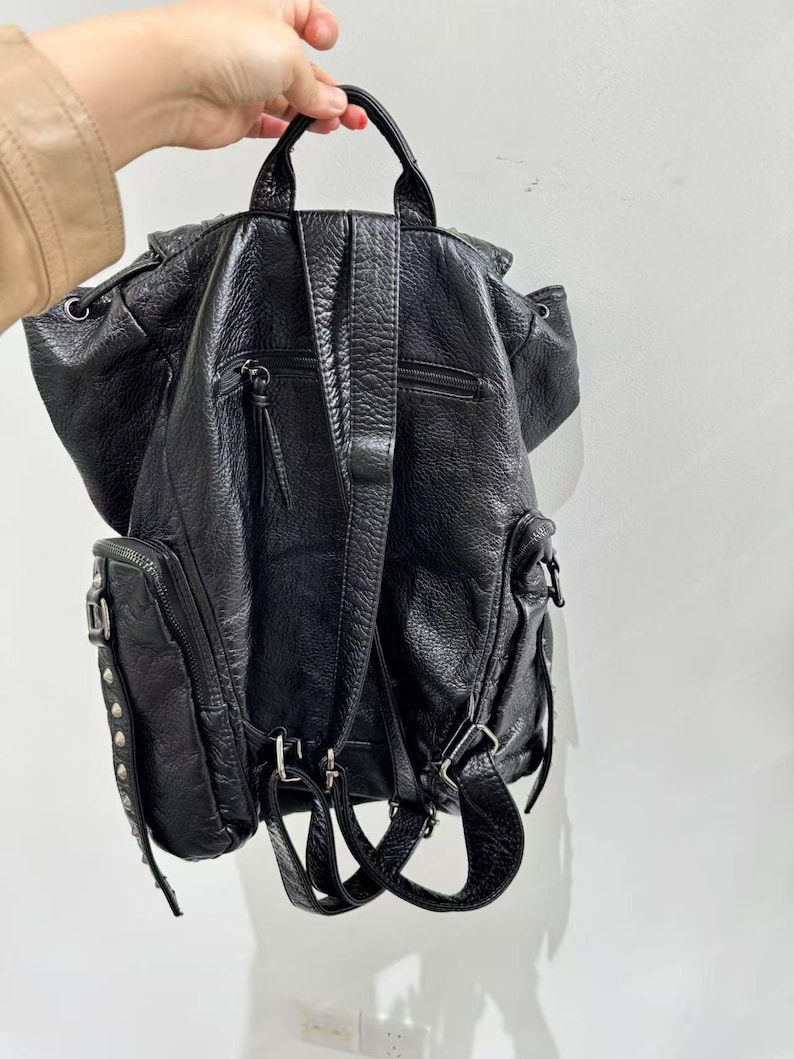 ゴシックパンク Pu レザーショルダーバッグリベット Y2K - Vintage Fashion Boutique のレビューと価格