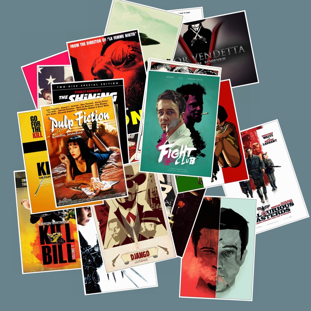 25 個クラシック映画ポスターステッカーパルプフィクショング - Vintage Fashion Illustrations のレビューと価格