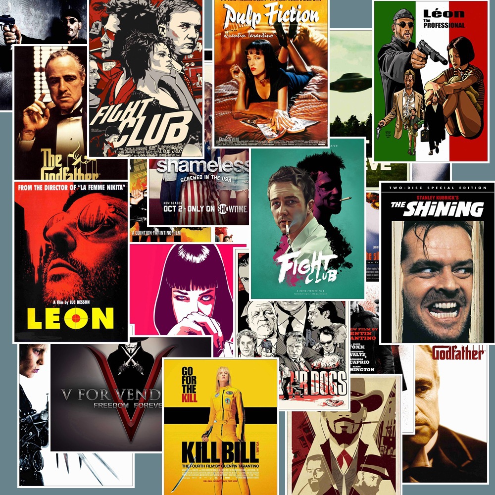 25 個クラシック映画ポスターステッカーパルプフィクショング - Vintage Fashion Illustrations のレビューと価格