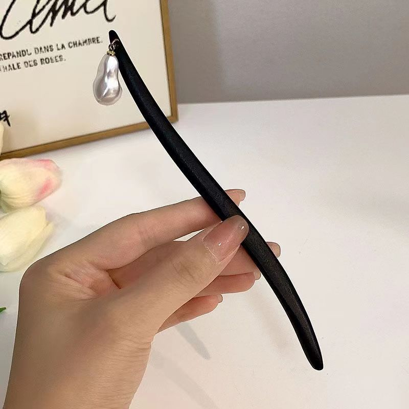 ヴィンテージ中国風の木製花ヘアスティックパールヘアピンジュエ - Vintage Fashion In Chinese のレビューと価格