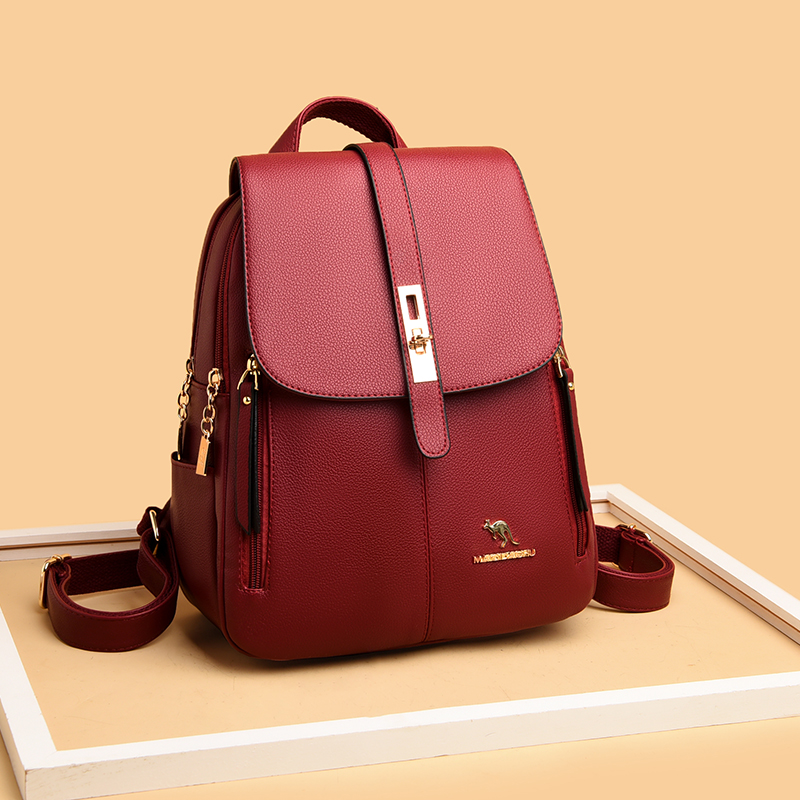 女の子のための高級レザーバックパック,カジュアルなデイパック - Vintage Fashion Boutique のレビューと価格