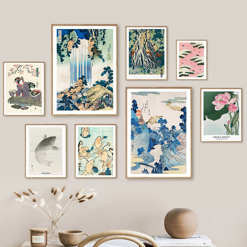 北斎大原古松日本アートポスターヴィンテージゲストルームホーム - Vintage Fashion Wall Art のレビューと価格