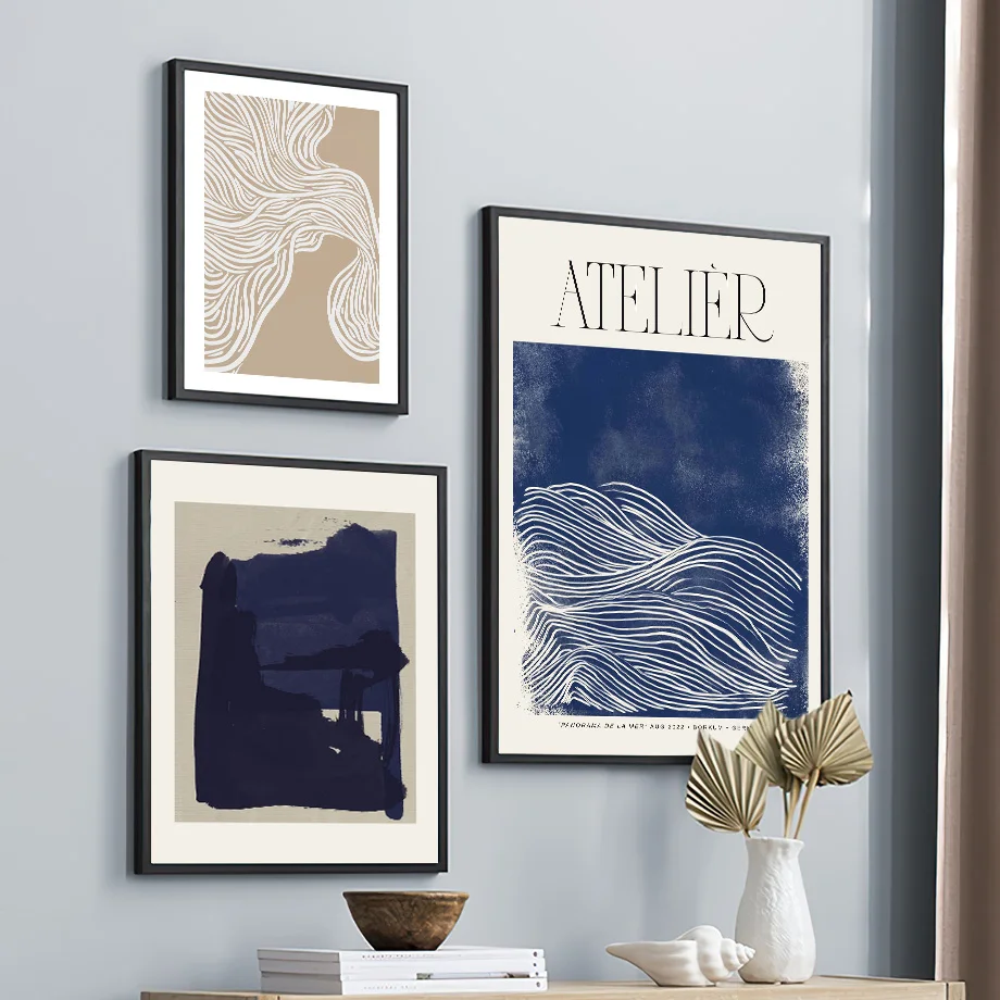 抽象的なブルーのヴィンテージポスターとプリント、マティスのラ - Vintage Fashion Wall Art のレビューと価格