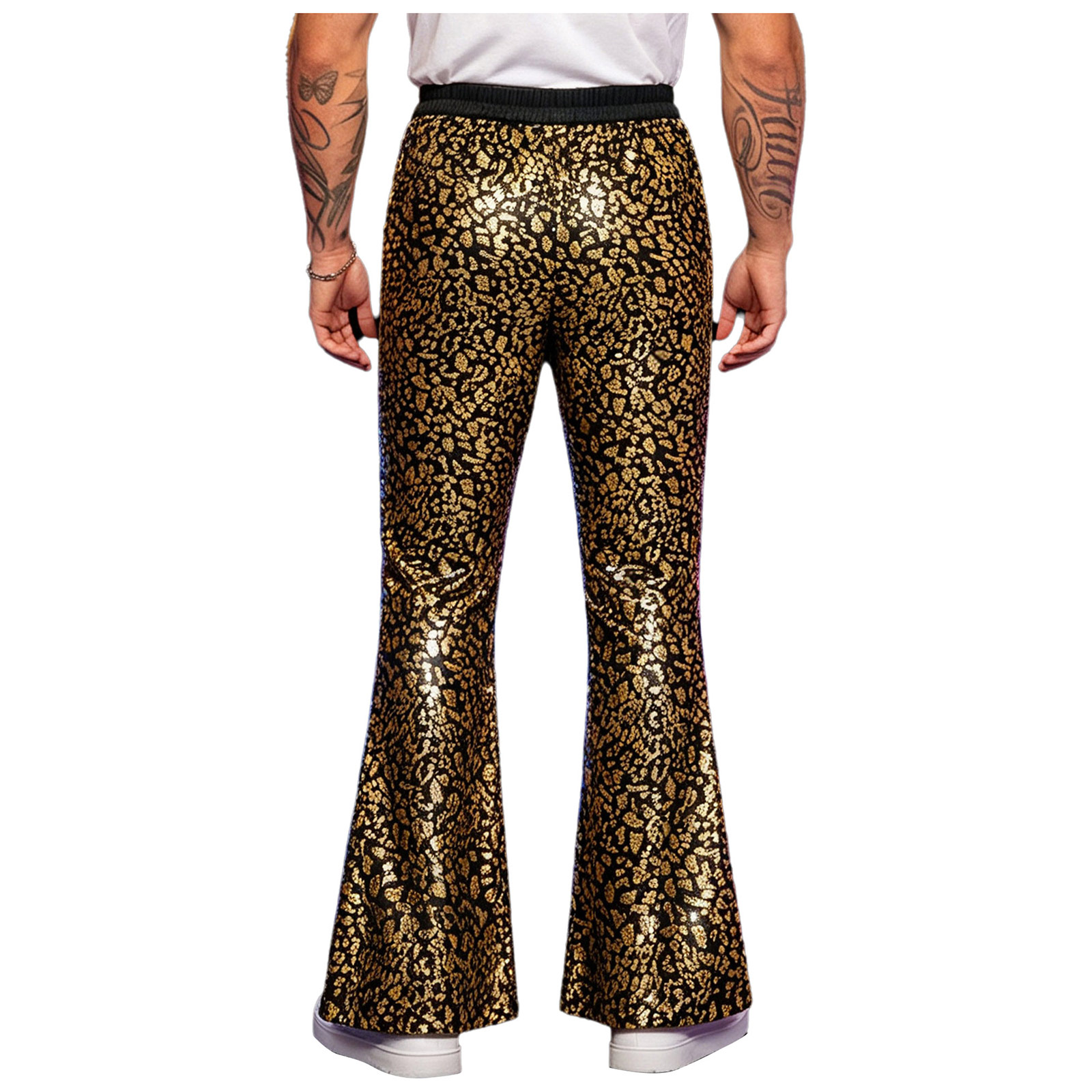 メンズ レトロ 70年代 80年代 ディスコ ヒッピー コス - Wide Leg Trouser 70S のレビューと価格
