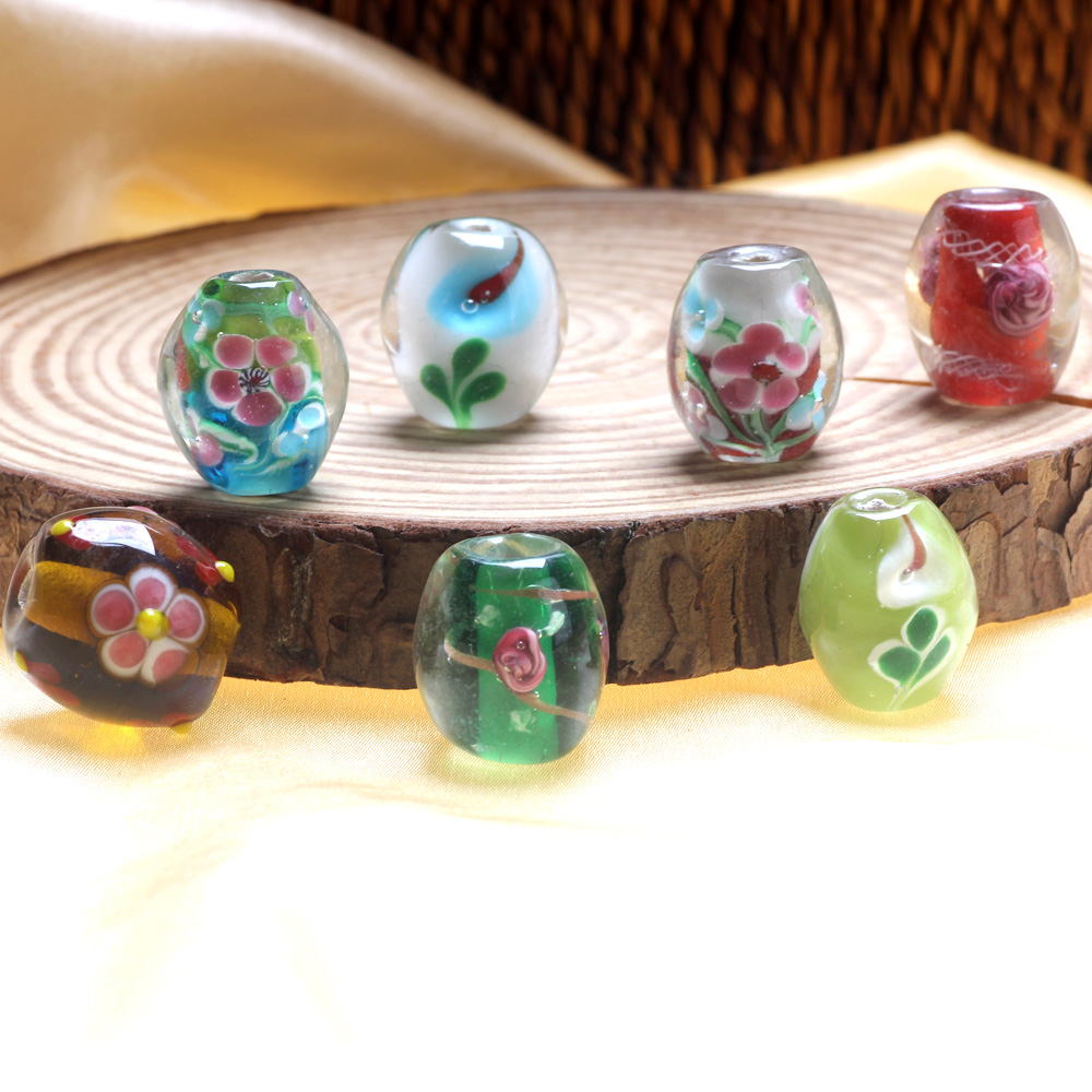 1PC 20 ミリメートル高レベル手作り楕円形ランプワークガ - Vintage Fashion Jewelry のレビューと価格