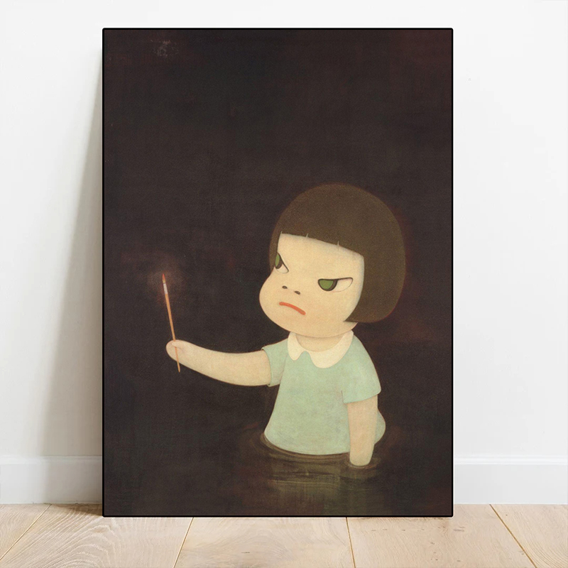 1pc フレームレスキャンバス絵画吉本奈良夢人形ポスターとプ - Vintage Fashion Wall Art のレビューと価格
